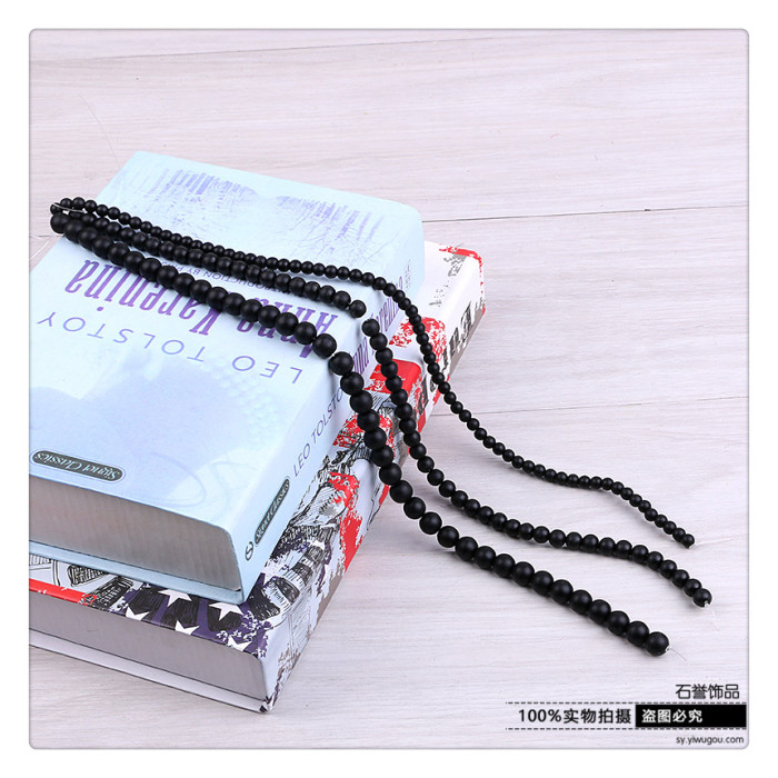 Black K9 grinding sand imitation natural black agate beads diy handicraft accessories