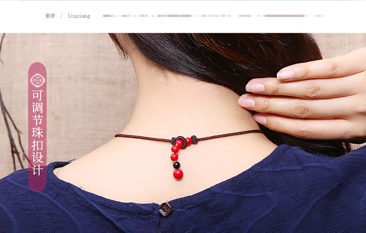 Ethnic Style Bells of Ireland Necklace Redstone Black Agate Alloy Accessories Retro Temperament Wild Super Fairy Clavicle Chain Necklace Ethnic Style Bells of Ireland Necklace Redstone Black Agate Alloy Accessories Retro Temperament Wild Super Fairy Clavicle Chain Necklace