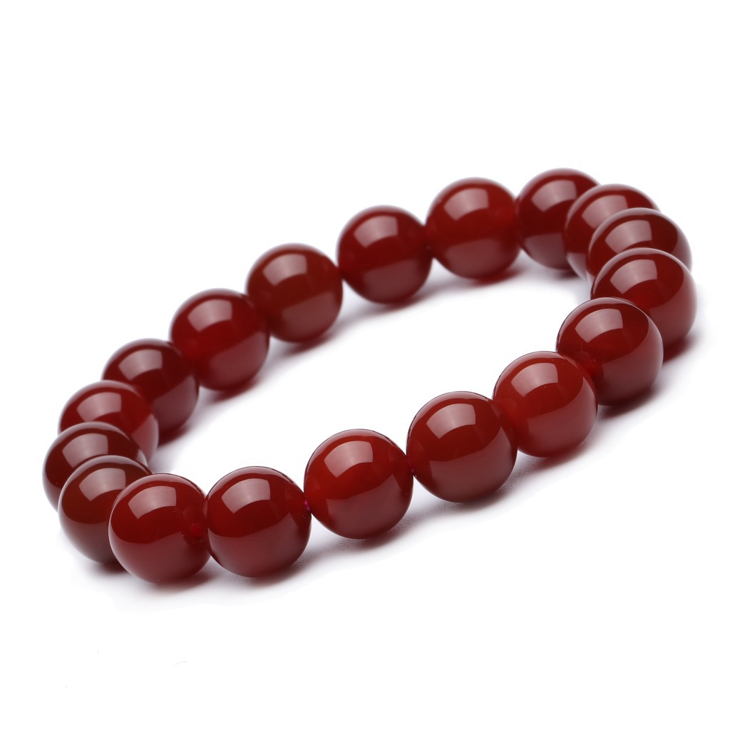 Natural Red Agate Bracelet Girl Couple Fashion Ornament Black Red Crystal Gem Birth Year Bracelet Bracelet Men