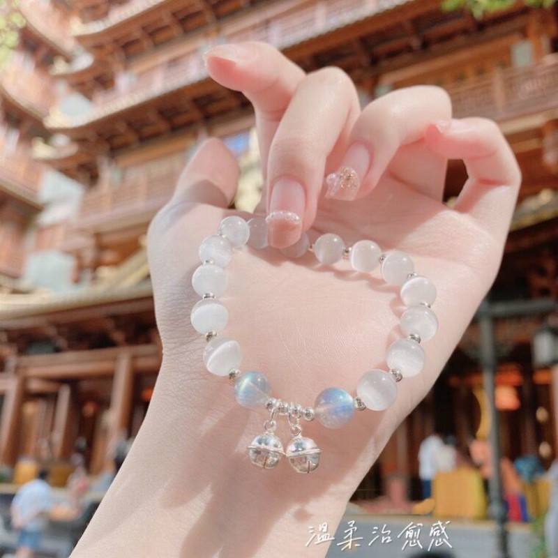 New Internet Celebrity Opal Bell Red Agate Bracelet Black Agate Bracelet One Step Moonstone Fresh Bracelet