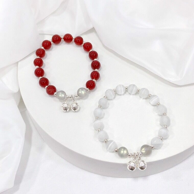 New Internet Celebrity Opal Bell Red Agate Bracelet Black Agate Bracelet One Step Moonstone Fresh Bracelet