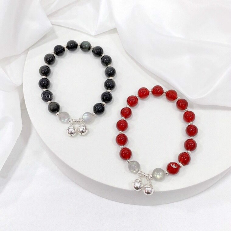 New Internet Celebrity Opal Bell Red Agate Bracelet Black Agate Bracelet One Step Moonstone Fresh Bracelet