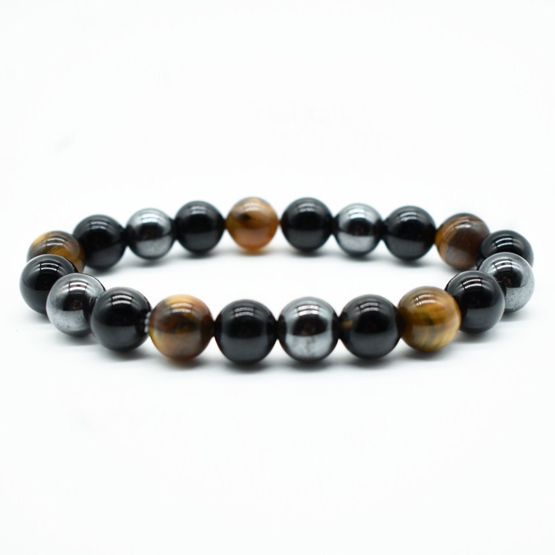 10mm Tigereye Bracelet Black Agate Bracelet Stone Bead Elastic European and American Bracelet Foreign Trade Ornament 10mm Tigereye Bracelet Black Agate Bracelet Stone Bead Elastic European and American Bracelet Foreign Trade Ornament
