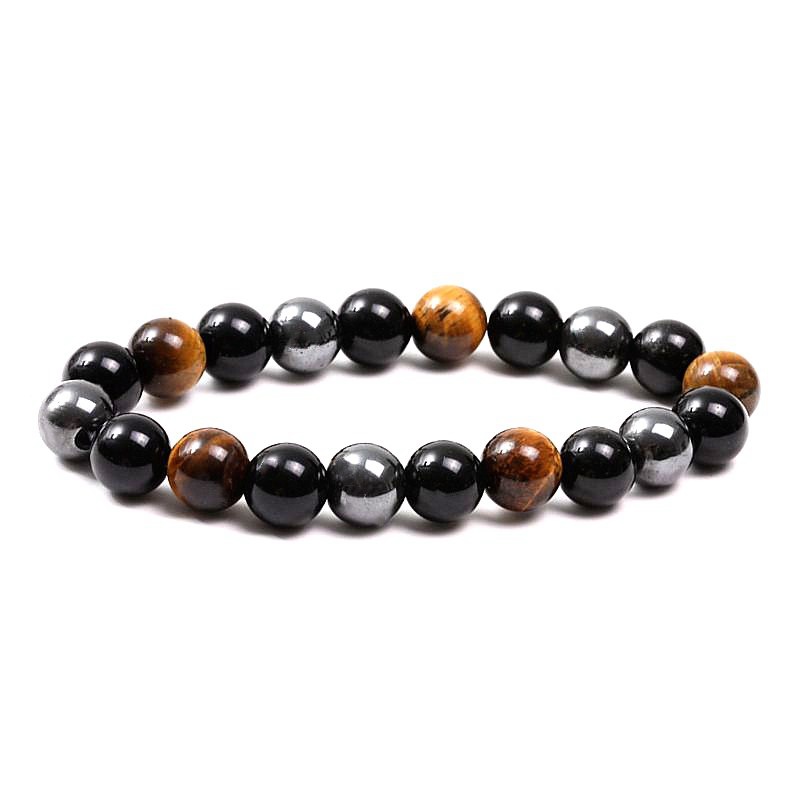 10mm Tigereye Bracelet Black Agate Bracelet Stone Bead Elastic European and American Bracelet Foreign Trade Ornament 10mm Tigereye Bracelet Black Agate Bracelet Stone Bead Elastic European and American Bracelet Foreign Trade Ornament