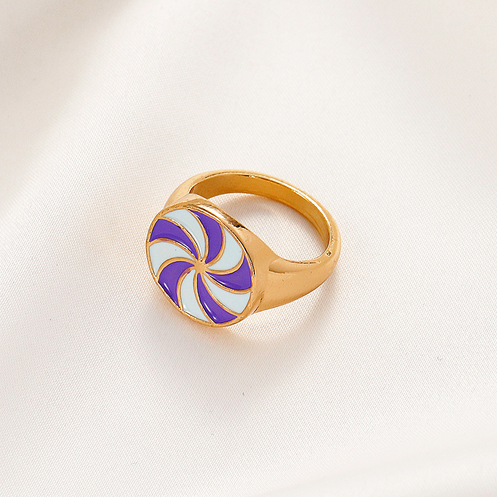 Cross-Border European and American Oil Dripping Color Windmill Ring Ins Style Alloy No. 8 Geometric Ring Retro Internet Hot Bracelet for Women Cross-Border European and American Oil Dripping Color Windmill Ring Ins Style Alloy No. 8 Geometric Ring Retro Internet Hot Bracelet for Women