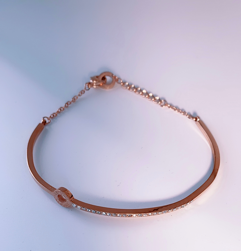 Exquisite and Elegant Titanium Steel Bracelet Rose Gold Mesh Red Same Style Bracelet for Women Korean Style Fashion Trend Maintains Color Factory Direct Sales