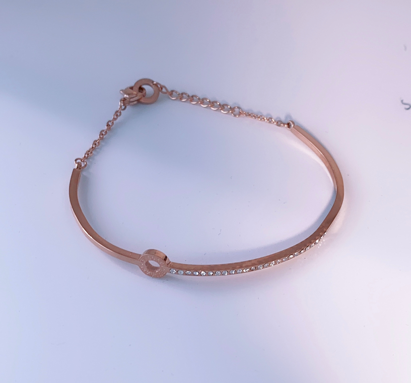 Exquisite and Elegant Titanium Steel Bracelet Rose Gold Mesh Red Same Style Bracelet for Women Korean Style Fashion Trend Maintains Color Factory Direct Sales
