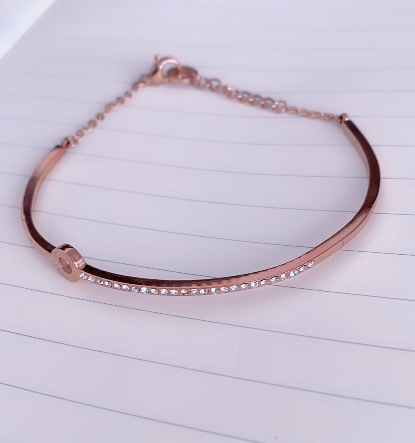 Exquisite and Elegant Titanium Steel Bracelet Rose Gold Mesh Red Same Style Bracelet for Women Korean Style Fashion Trend Maintains Color Factory Direct Sales