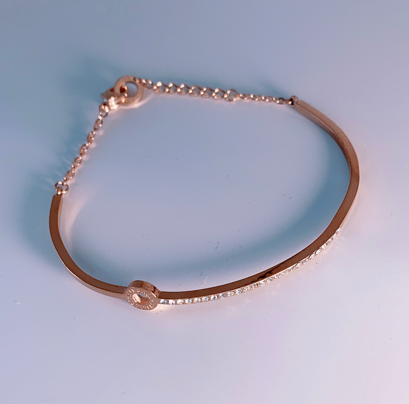 Exquisite and Elegant Titanium Steel Bracelet Rose Gold Mesh Red Same Style Bracelet for Women Korean Style Fashion Trend Maintains Color Factory Direct Sales