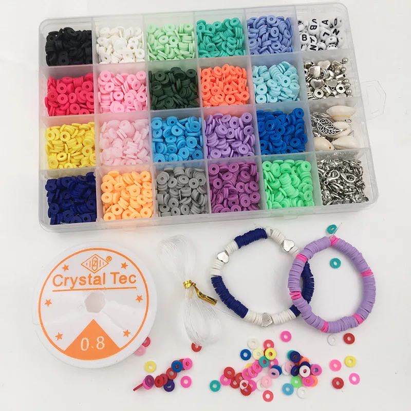 Cross-Border New Product 6mm Polymer Clay Sequin 24 Grid Boxed Color Wafer Bohemian Style Ornament Bracelet DIY Accessories Cross-Border New Product 6mm Polymer Clay Sequin 24 Grid Boxed Color Wafer Bohemian Style Ornament Bracelet DIY Accessories