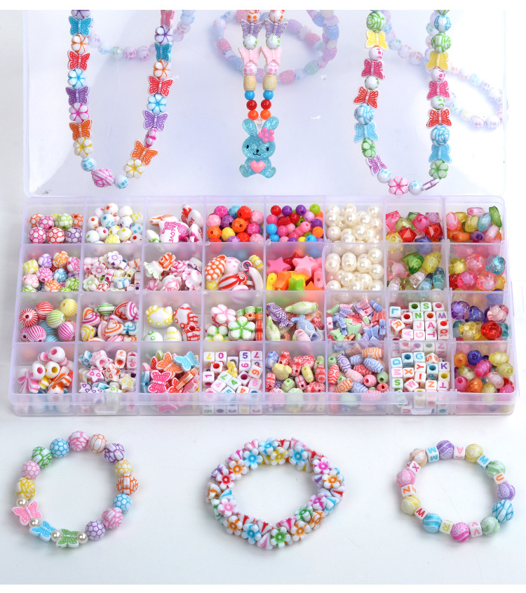 32 Grid Beaded Color Box Children's Beaded Toys DIY Handmade Girl Handmade Bead-Stringing Toy Wear Necklace Bracelet 32 Grid Beaded Color Box Children's Beaded Toys DIY Handmade Girl Handmade Bead-Stringing Toy Wear Necklace Bracelet