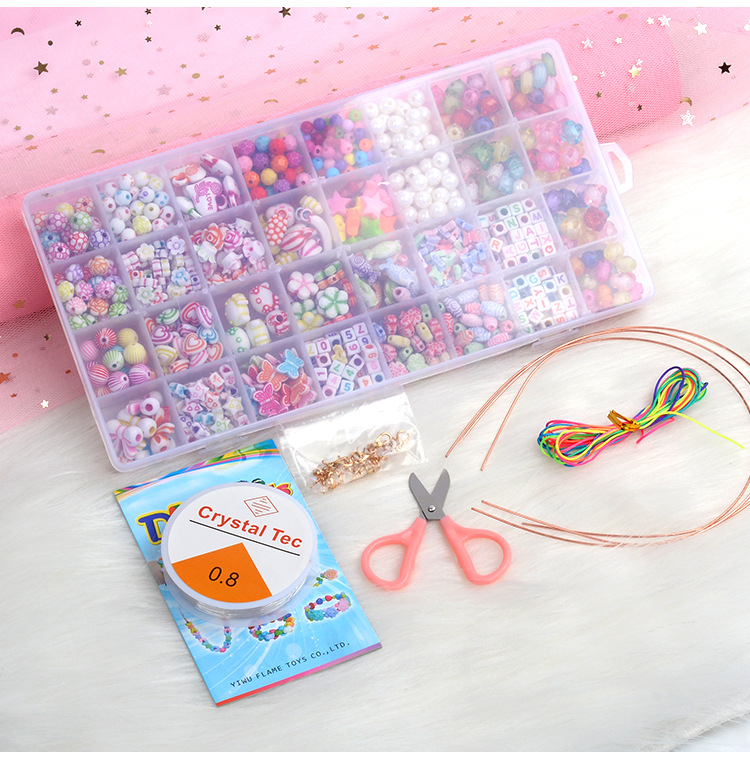 32 Grid Beaded Color Box Children's Beaded Toys DIY Handmade Girl Handmade Bead-Stringing Toy Wear Necklace Bracelet 32 Grid Beaded Color Box Children's Beaded Toys DIY Handmade Girl Handmade Bead-Stringing Toy Wear Necklace Bracelet