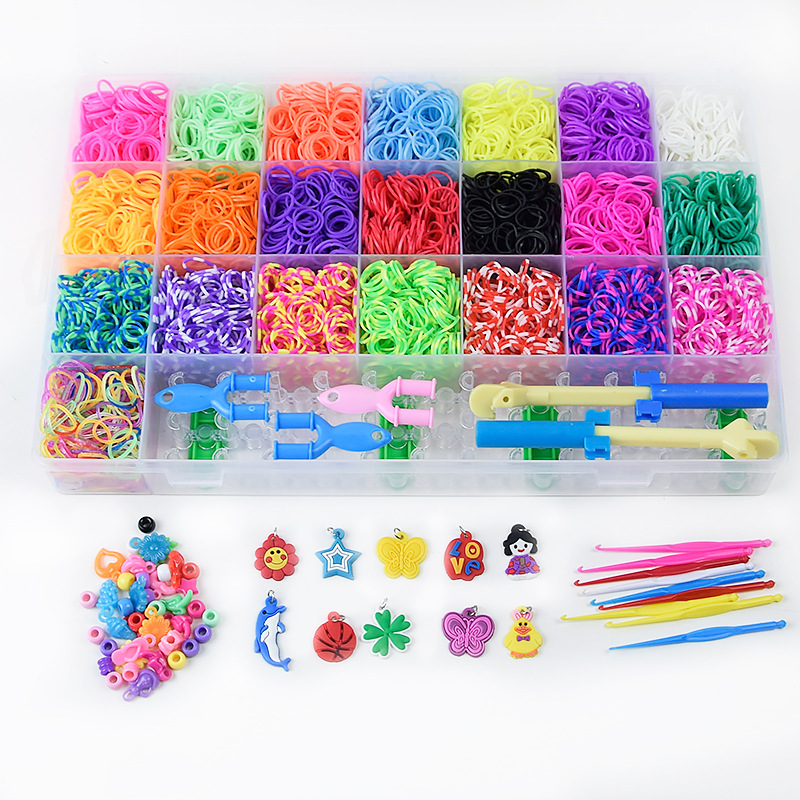 New Rainbow Hand Knitting Machine DIY Color Rubber Band Educational Children's Toys Woven Bracelet Box Suit New Rainbow Hand Knitting Machine DIY Color Rubber Band Educational Children's Toys Woven Bracelet Box Suit