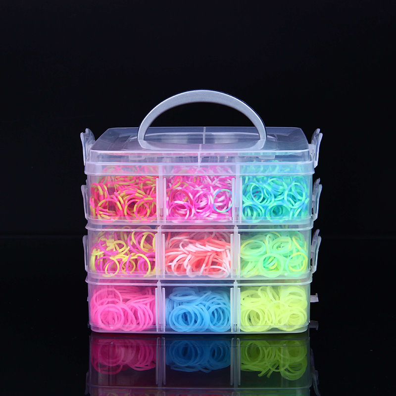 New Rainbow Hand Knitting Machine DIY Color Rubber Band Educational Children's Toys Woven Bracelet Box Suit New Rainbow Hand Knitting Machine DIY Color Rubber Band Educational Children's Toys Woven Bracelet Box Suit