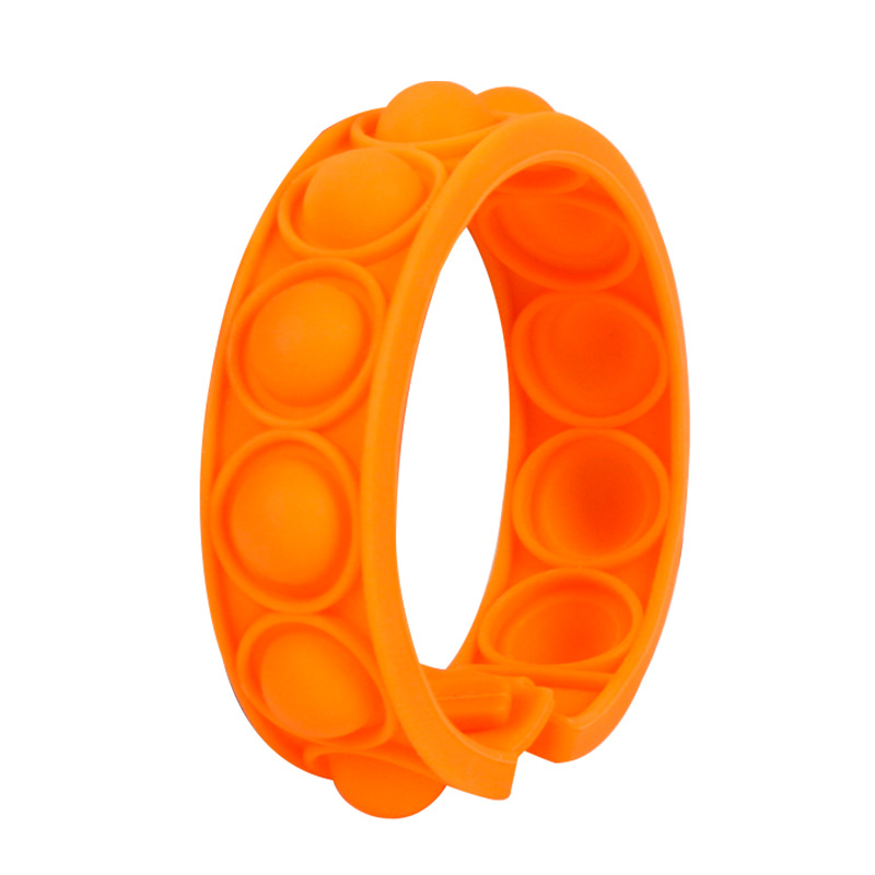 New Color Deratization Pioneer Bracelet Children Education Puzzle Pressure Relief Decompression Finger Bubble Silicone Bracelet Toy