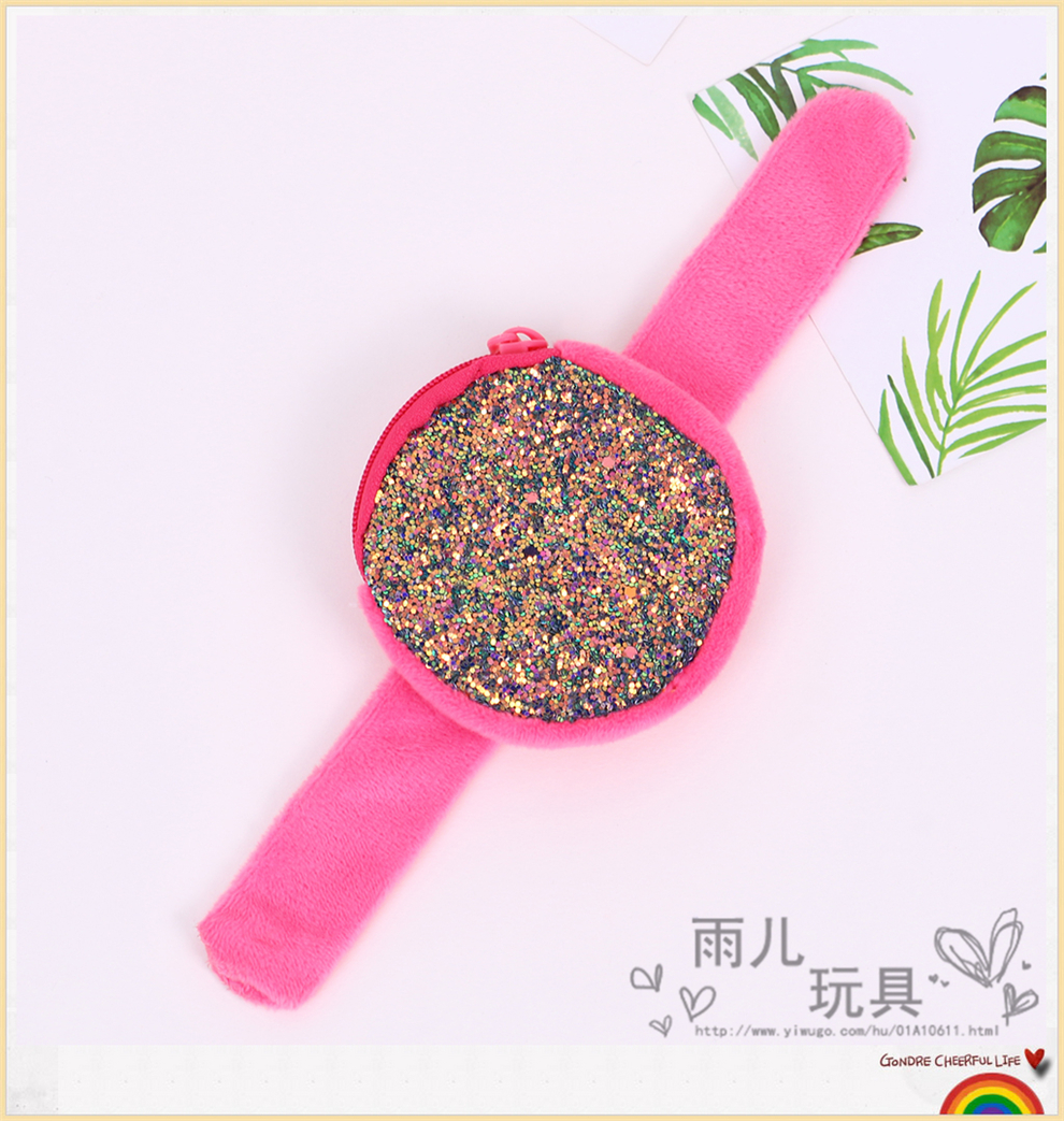 Factory Direct Sales Sequin Coin Purse Ring Pop Fashion Children Adult Wrist Strap Coin Purse Color Bracelet Gift