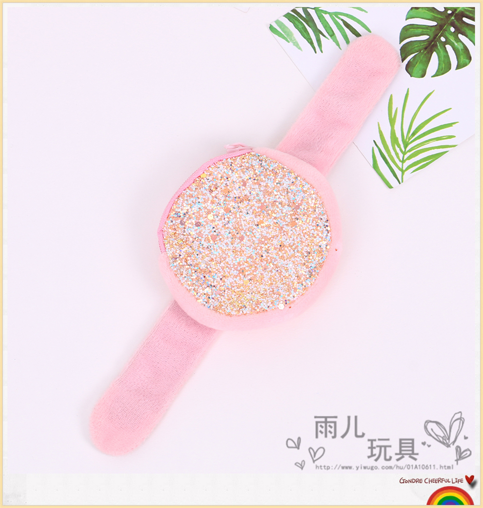 Factory Direct Sales Sequin Coin Purse Ring Pop Fashion Children Adult Wrist Strap Coin Purse Color Bracelet Gift