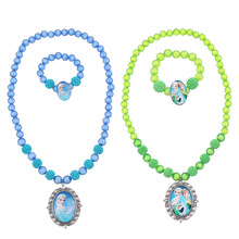 Online Best-Selling Product Jelly Color Bow Necklace Bracelet Two-Piece Fashion Creative Children Accessories Wholesale
