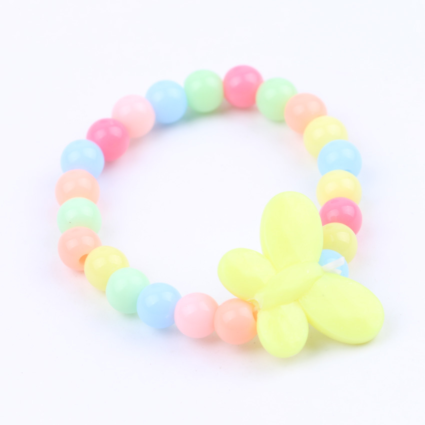 Online Best-Selling Product Jelly Color Bow Necklace Bracelet Two-Piece Fashion Creative Children Accessories Wholesale