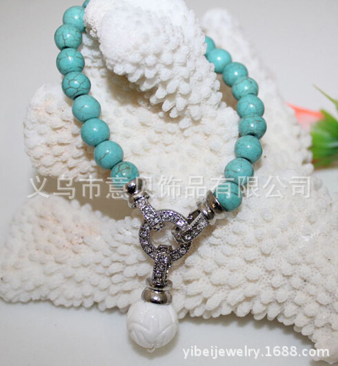 Natural shells coral lapis lazuli, turquoise Lotus natural fashion bracelets CZ buckle ring bracelet