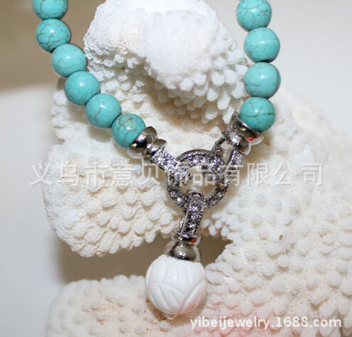 Natural shells coral lapis lazuli, turquoise Lotus natural fashion bracelets CZ buckle ring bracelet