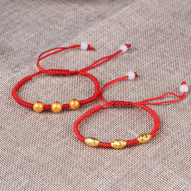 Color Protection Golden Balls Lucky Beads This Animal Year Red Rope Bracelet Three Golden Balls Handmade 2 Yuan Shop Stall Supply Wholesale Color Protection Golden Balls Lucky Beads This Animal Year Red Rope Bracelet Three Golden Balls Handmade 2 Yuan Shop Stall Supply Wholesale