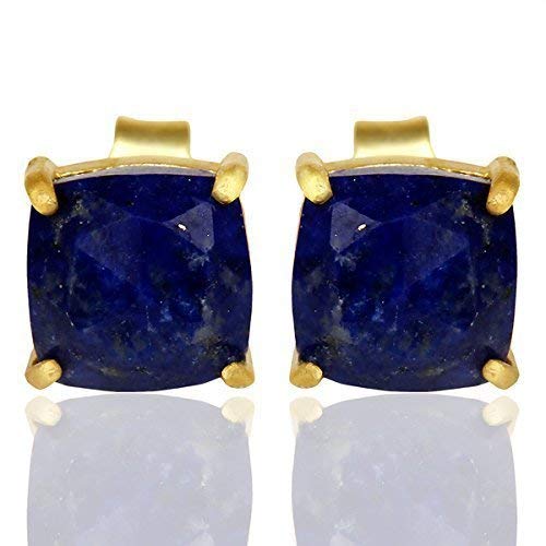 INFANTA JEWELRY Lapis Lazuli Sterling Silver Gemstone Stud Earrings