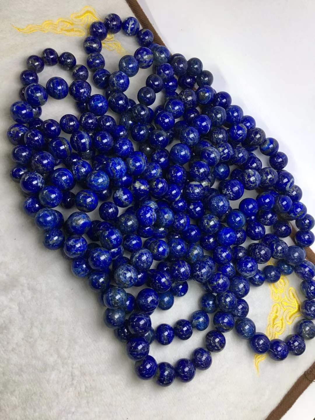 Natural Afghanistan Lapis Lazuli Big Bracelet Wholesale Shiny with White Ribbon Gold Cost-Effective Live Broadcast Supply Manufacturers