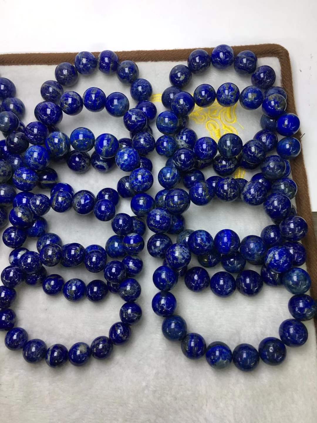 Natural Afghanistan Lapis Lazuli Big Bracelet Wholesale Shiny with White Ribbon Gold Cost-Effective Live Broadcast Supply Manufacturers
