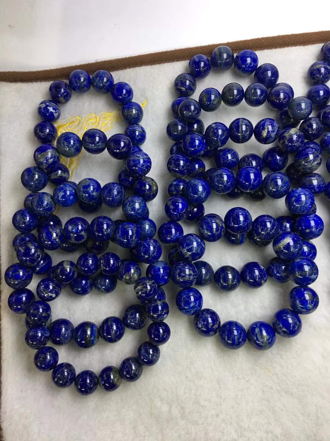 Natural Afghanistan Lapis Lazuli Big Bracelet Wholesale Shiny with White Ribbon Gold Cost-Effective Live Broadcast Supply Manufacturers
