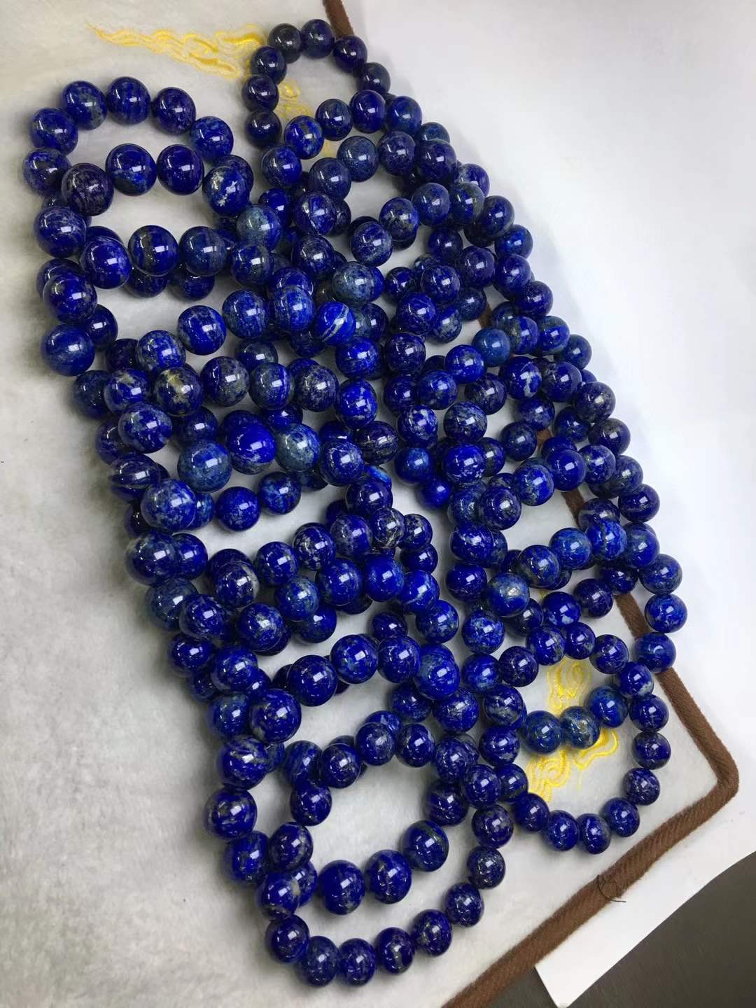 Natural Afghanistan Lapis Lazuli Big Bracelet Wholesale Shiny with White Ribbon Gold Cost-Effective Live Broadcast Supply Manufacturers