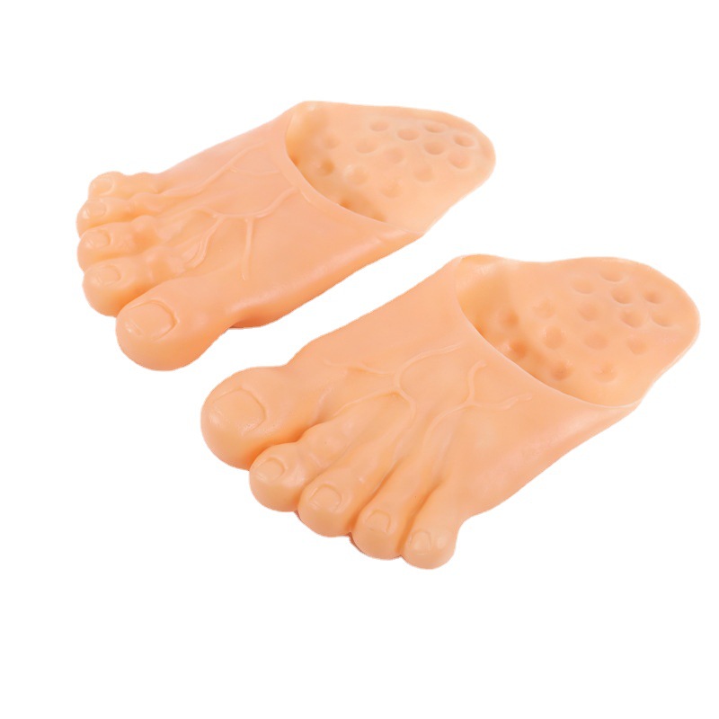 Simulation Giant Funny Slippers Toe Shoes Big Feet Giant Spoof Bare Feet Red Five Fingers Foot Cossplay