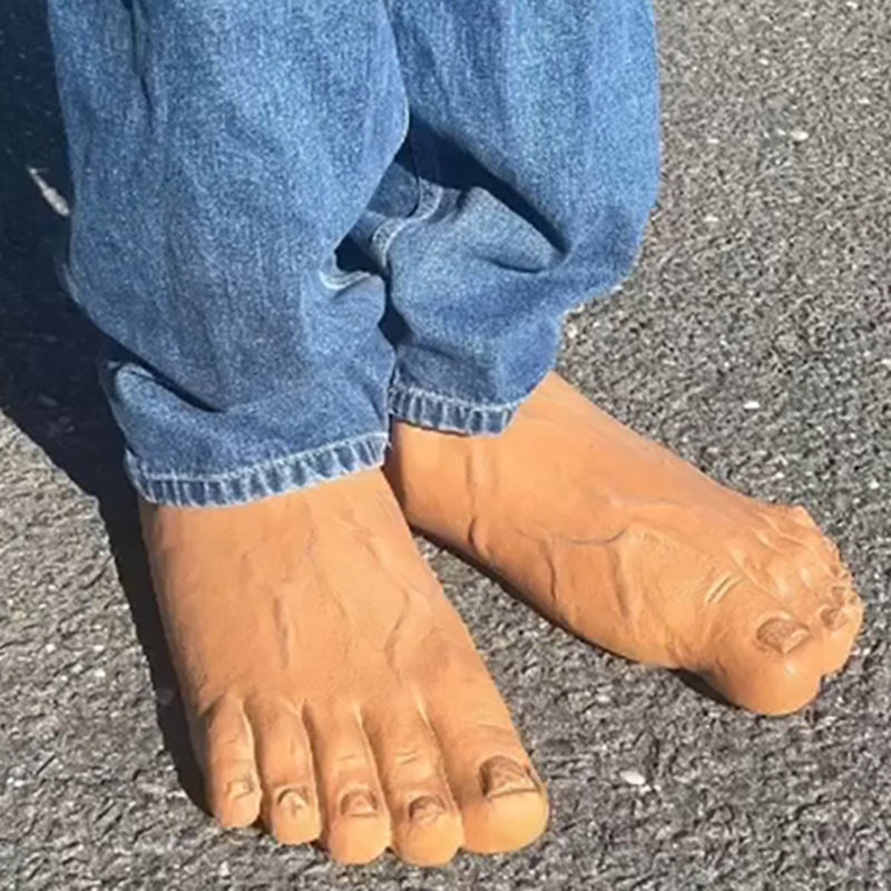 Simulation Giant Funny Slippers Toe Shoes Big Feet Giant Spoof Bare Feet Red Five Fingers Foot Cossplay