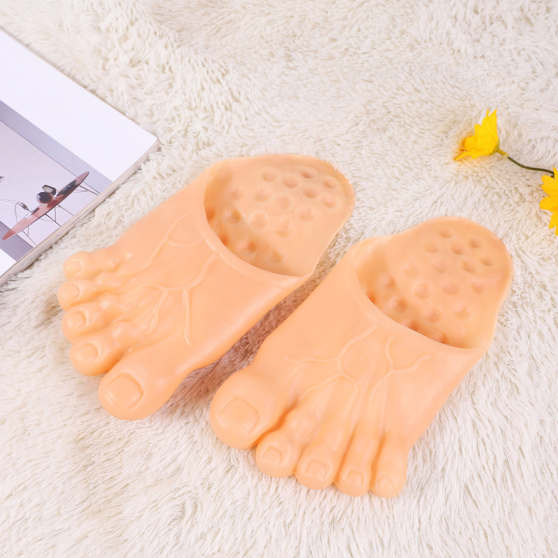 Simulation Giant Funny Slippers Toe Shoes Big Feet Giant Spoof Bare Feet Red Five Fingers Foot Cossplay