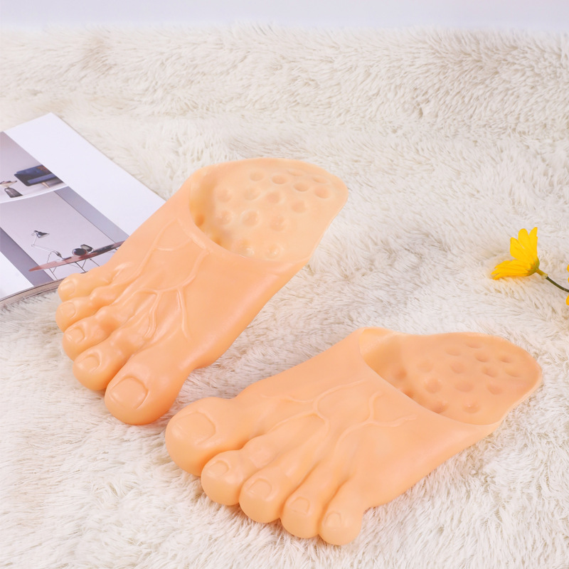 Simulation Giant Funny Slippers Toe Shoes Big Feet Giant Spoof Bare Feet Red Five Fingers Foot Cossplay