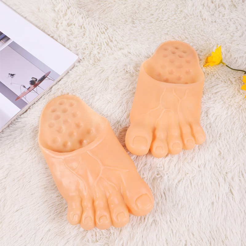 Simulation Giant Funny Slippers Toe Shoes Big Feet Giant Spoof Bare Feet Red Five Fingers Foot Cossplay
