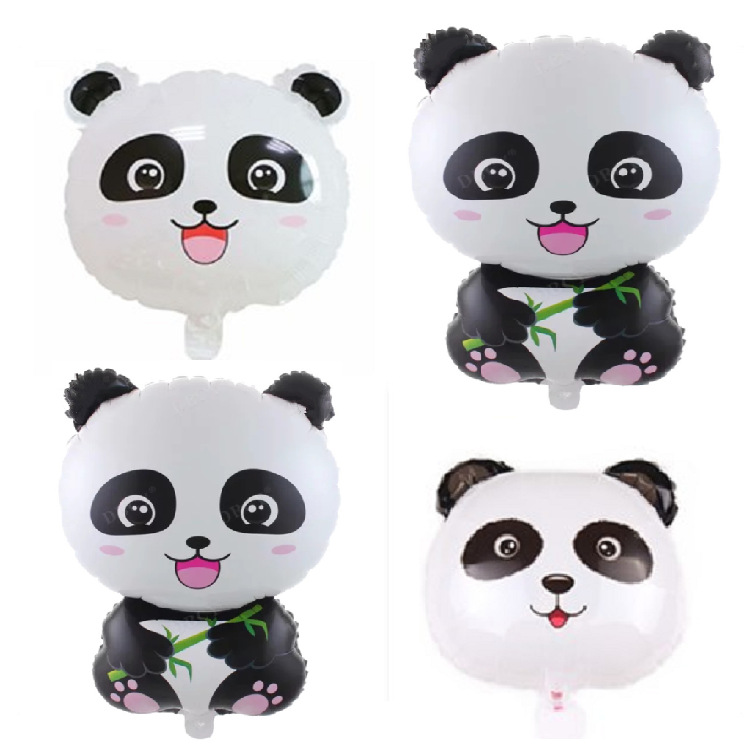 Giant Panda Head Set Aluminum Foil Balloon Baby Full-Year Days Wedding Banquet Celebration Activity Decoration Balloon