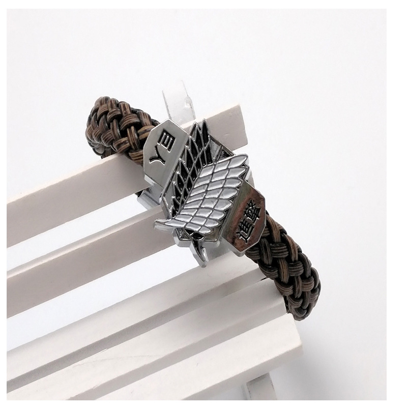 D026 Anime Peripheral Attack Giant Leather Bracelet European And American Personalized Punk Exaggerated Bracelet