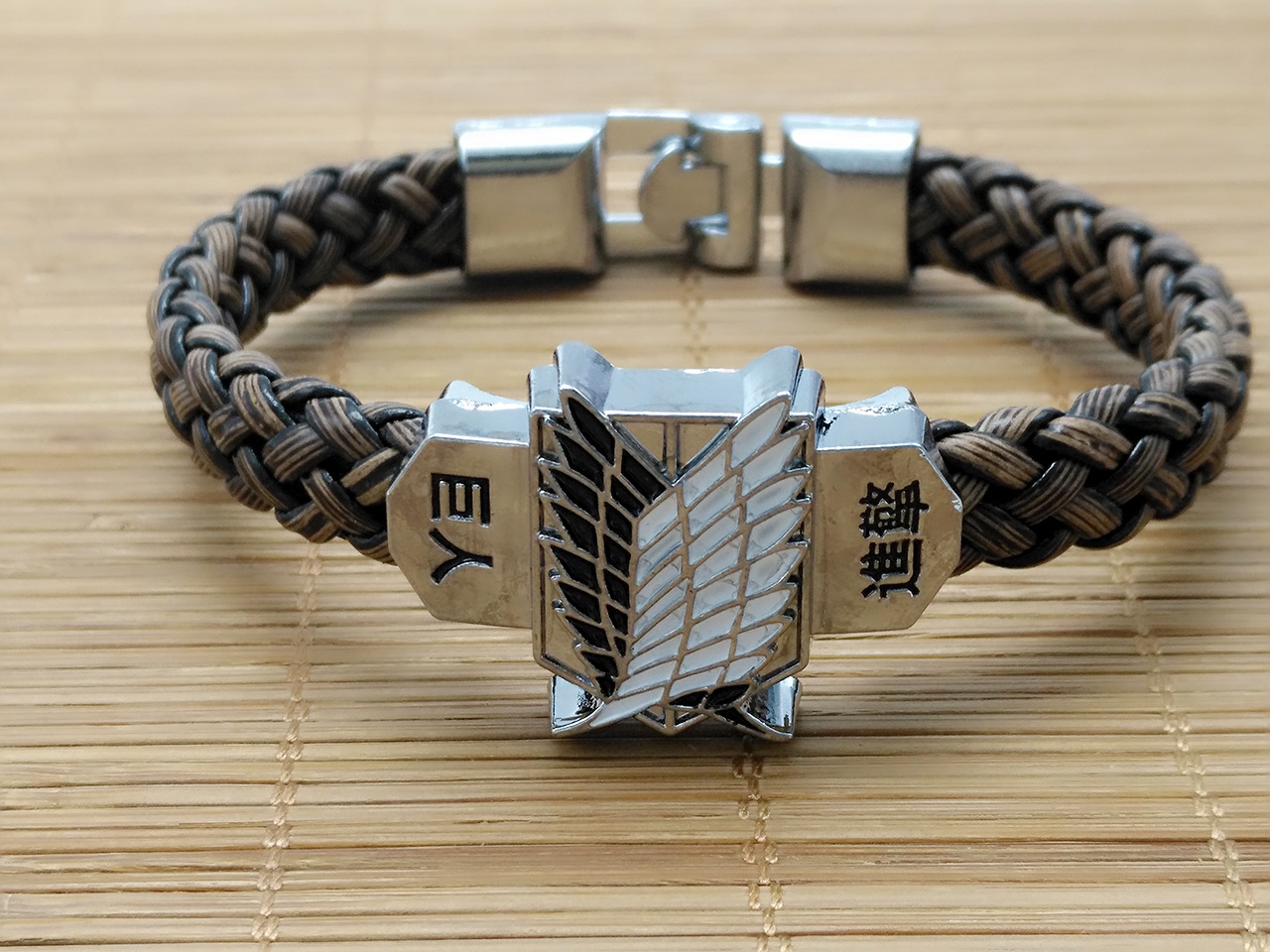 D026 Anime Peripheral Attack Giant Leather Bracelet European And American Personalized Punk Exaggerated Bracelet D026 Anime Peripheral Attack Giant Leather Bracelet European And American Personalized Punk Exaggerated Bracelet