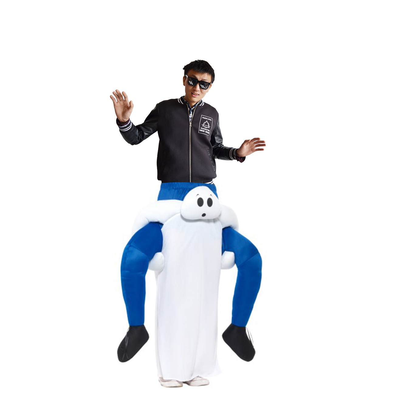 Halloween devil prosthetic legs pants Skeleton Ghost giant Pumpkin pantaloon