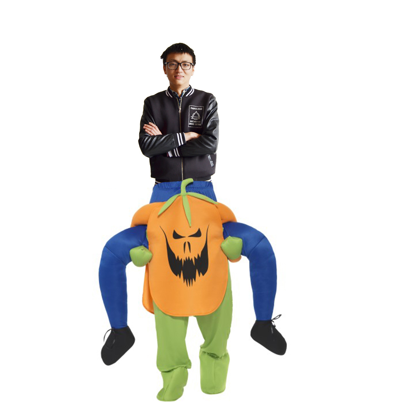 Halloween devil prosthetic legs pants Skeleton Ghost giant Pumpkin pantaloon