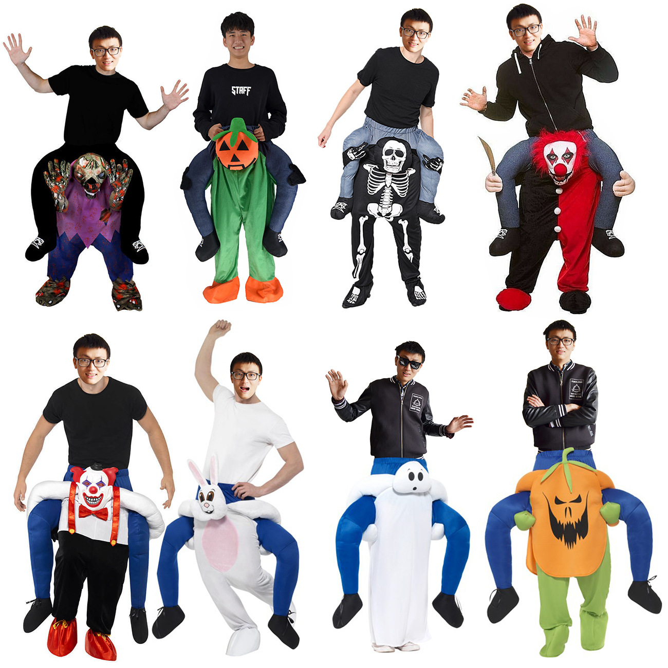 Halloween devil prosthetic legs pants Skeleton Ghost giant Pumpkin pantaloon