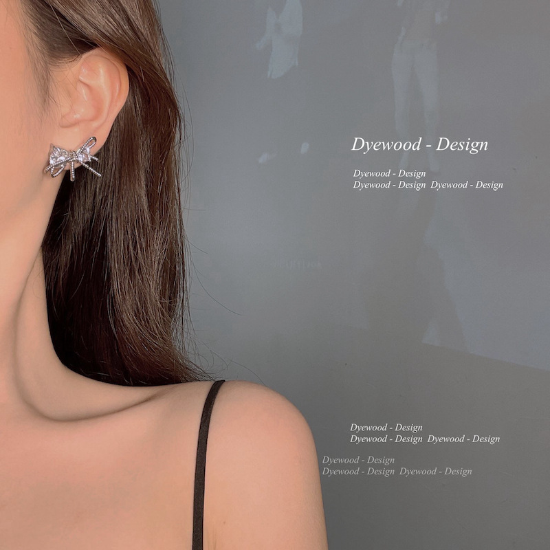 Giant Bow! Beautiful Girl Pure Desire European and American Style Design Sense Earrings Women's Trendy New Personalized Ear Studs 925 Earrings