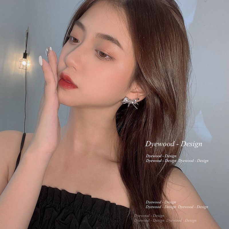 Giant Bow! Beautiful Girl Pure Desire European and American Style Design Sense Earrings Women's Trendy New Personalized Ear Studs 925 Earrings