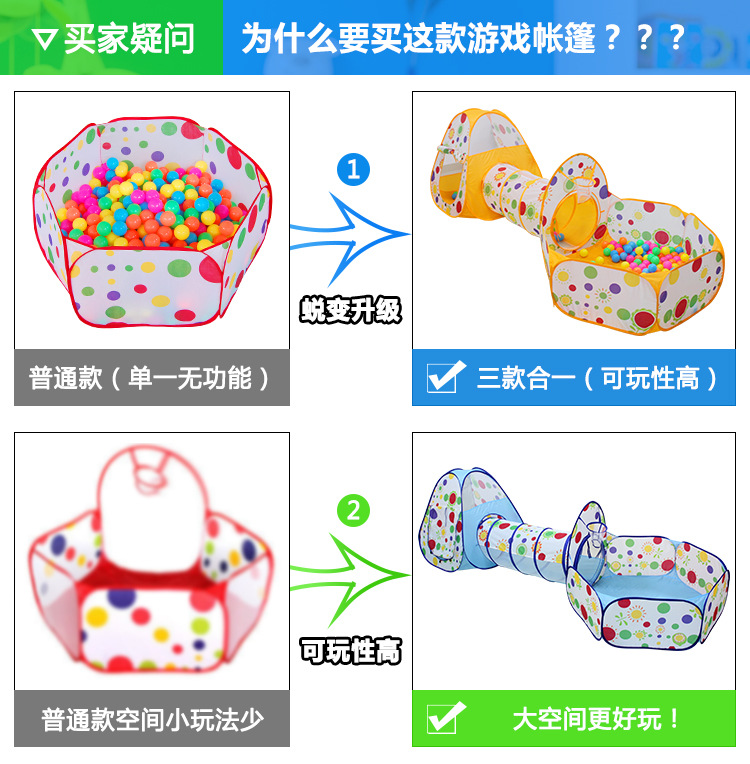 Giant children's tent three-in-one folding Game Room Crawl tunnel can shoot bobo Ocean ball pool Giant children's tent three-in-one folding Game Room Crawl tunnel can shoot bobo Ocean ball pool
