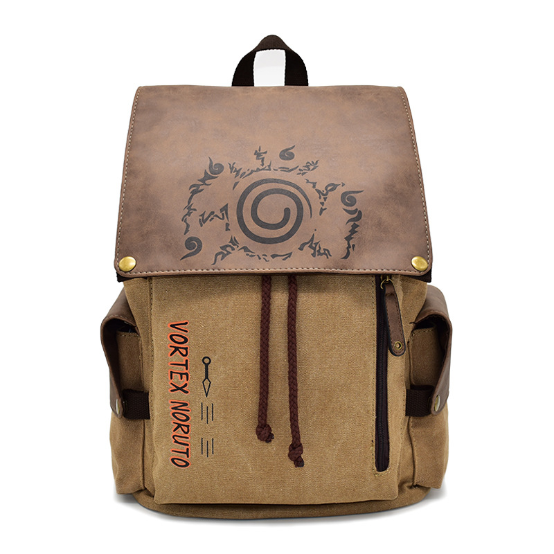 Cross-Border Hot Selling Anime BackPack Attack Giant One Piece Naruto Peripheral Student Casual Canvas Schoolbag