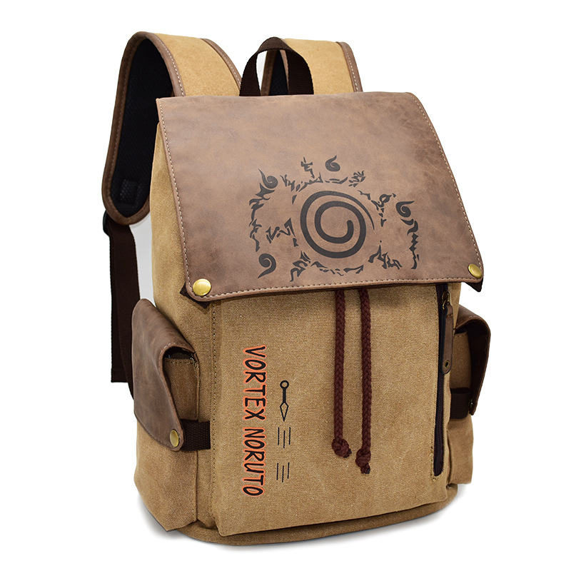 Cross-Border Hot Selling Anime BackPack Attack Giant One Piece Naruto Peripheral Student Casual Canvas Schoolbag