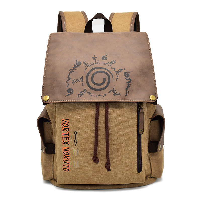 Cross-Border Hot Selling Anime BackPack Attack Giant One Piece Naruto Peripheral Student Casual Canvas Schoolbag
