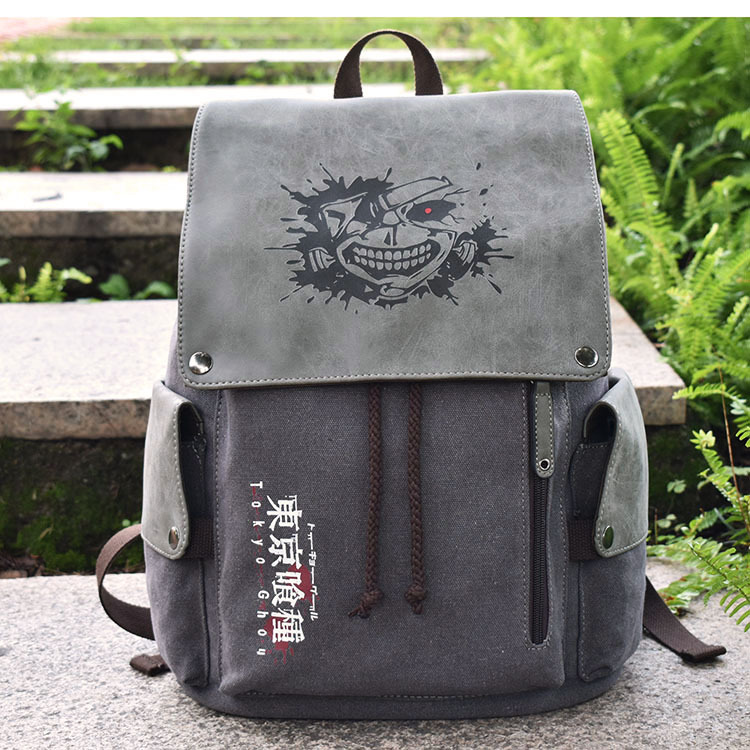 Cross-Border Hot Selling Anime BackPack Attack Giant One Piece Naruto Peripheral Student Casual Canvas Schoolbag