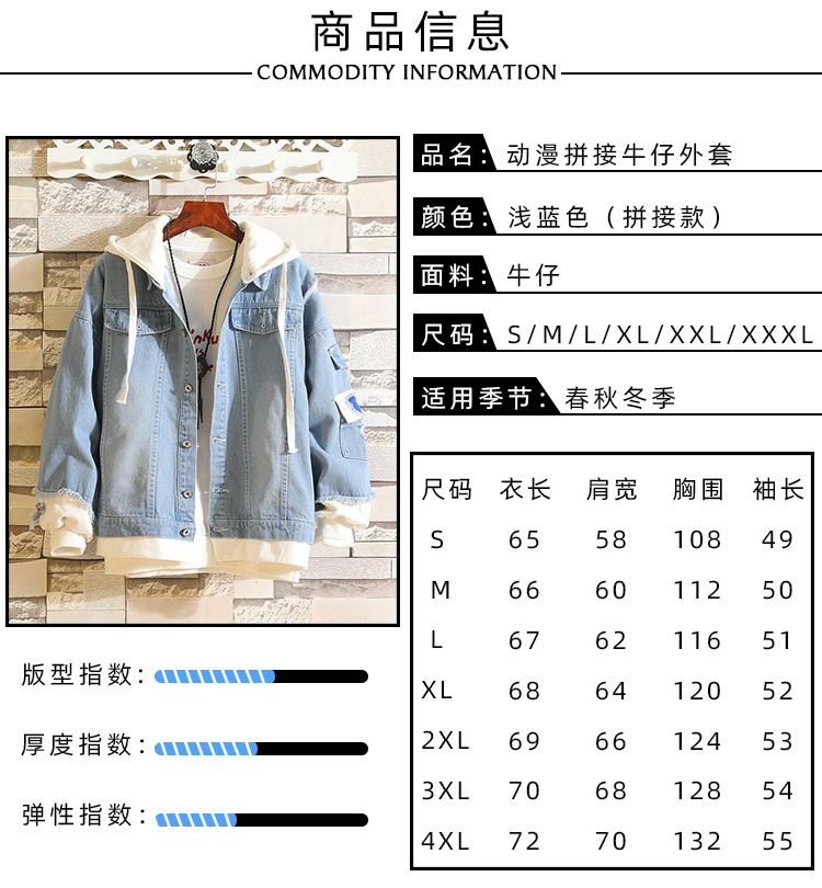Attacking Giant Alan Sanli Heichou Investigation Corps Guilty Crown Men and Women Casual Loose Jeans Coat Autumn